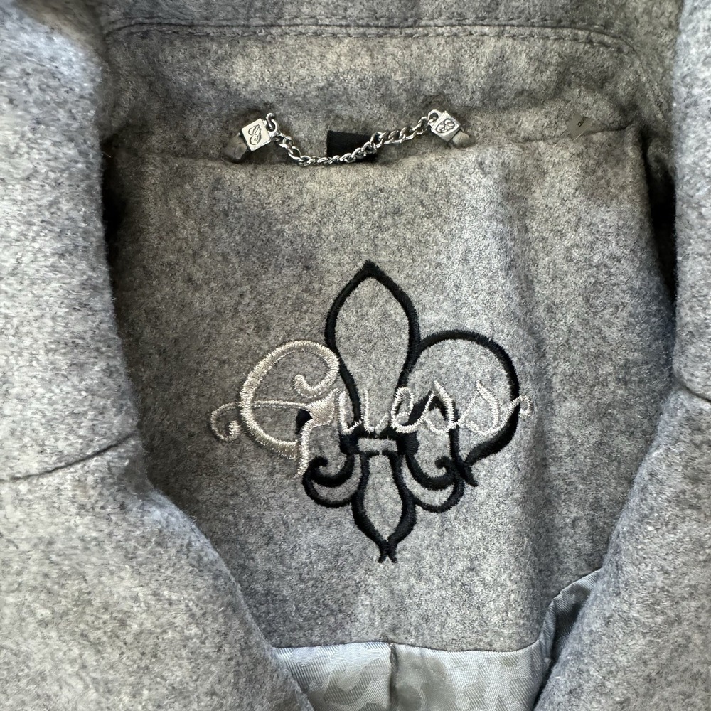 Y2K Style Guess‎ Peacoat Overcoat Gray Women's Sz XS Streetwear Goth - Picture 3 of 7